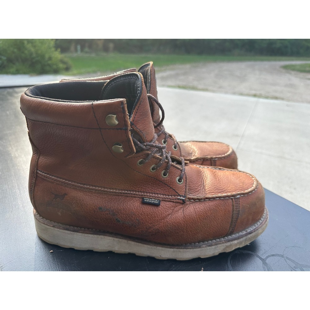 Irish Setter Ashby 83632 Mens 12 E2 Brown Leather Waterproof Moc Toe Work Boots